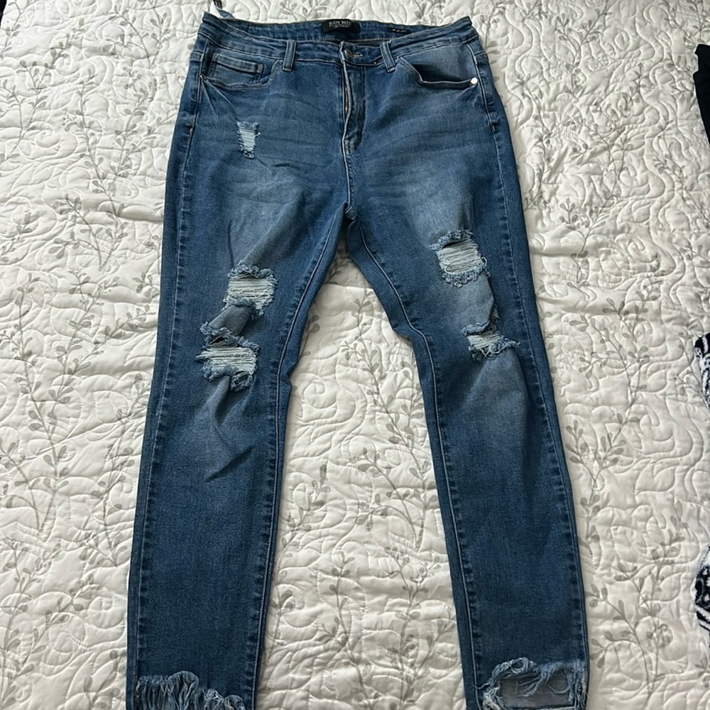 Just Blue size 15 distressed frayed hem jeans